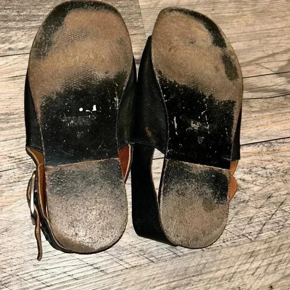 Franco Boschi size 37 Black Soft Leather Ankle Strap Causal Sandal - Picture 7 of 7